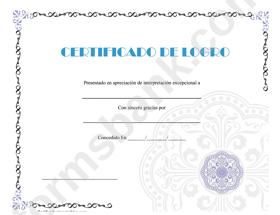Certificado De Logro