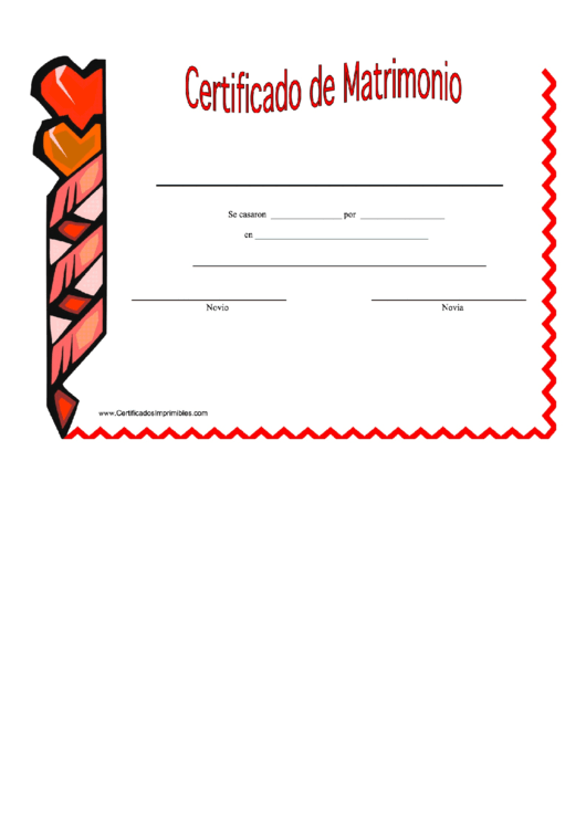 Marriage Certificate Template Printable pdf