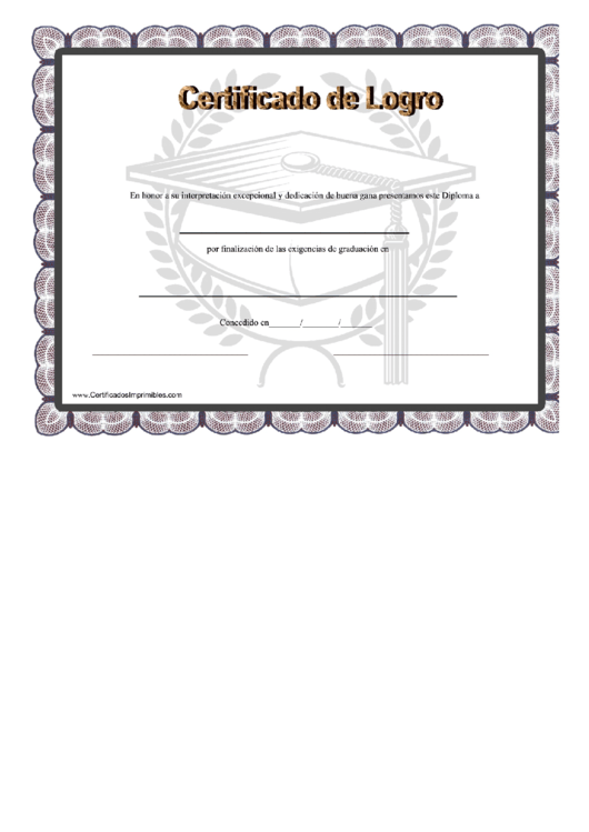 Diploma Certificate Of Achievement Template Printable pdf