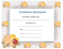 Participation Certificate Template - Flower