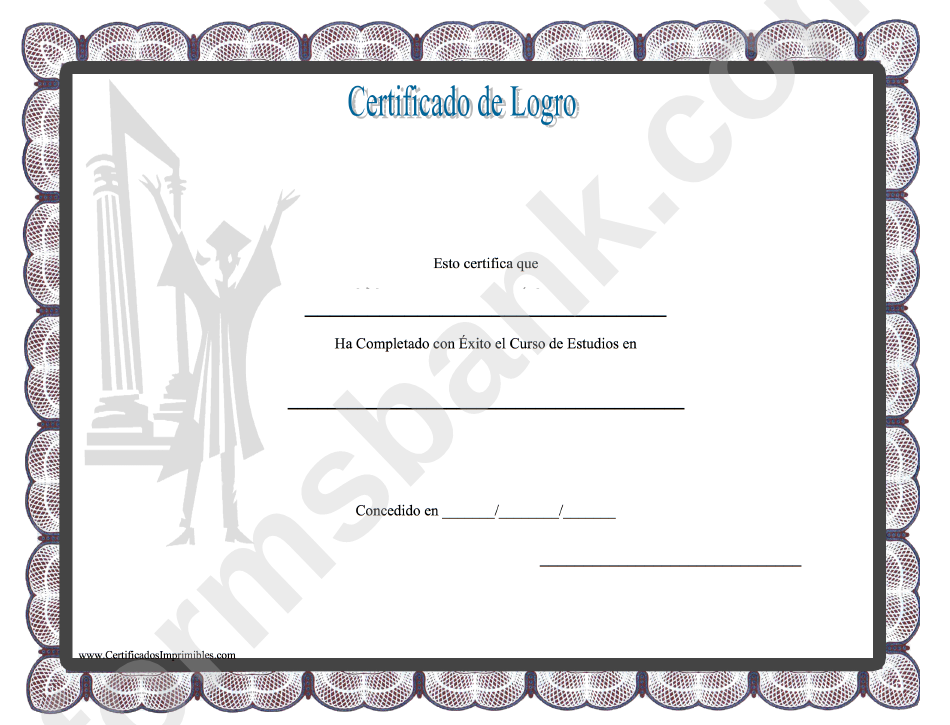 Graduate Certificate Of Achievement Template
