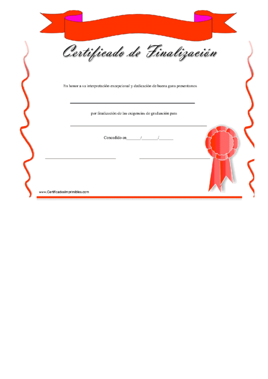 Certificate Of Completion Template Printable pdf