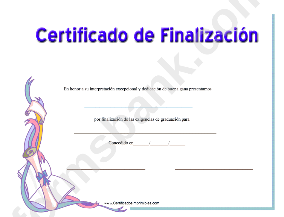 Certificate Of Completion Template