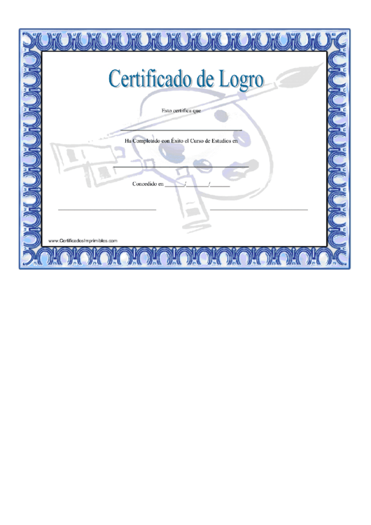 Paint Art Certificate Of Achievement Template Printable pdf