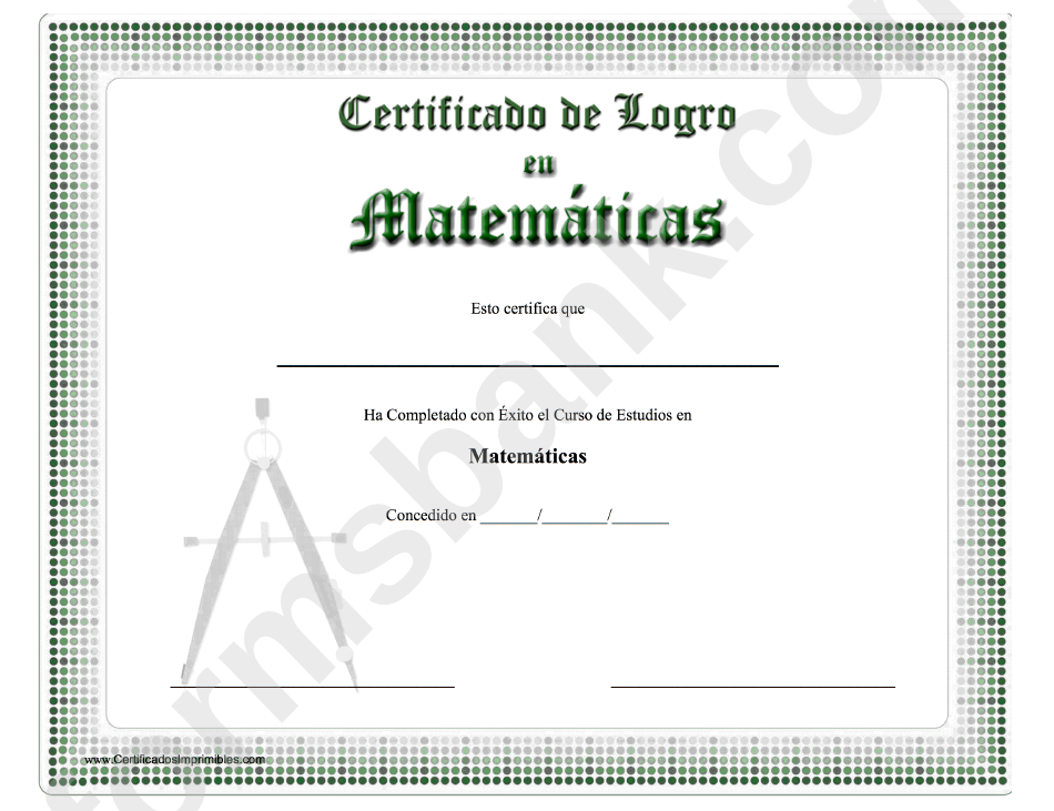 Math Certificate Compass Certificate Of Achievement Template