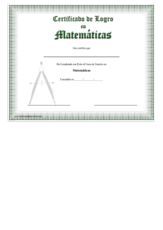 Math Certificate Compass Certificate Of Achievement Template Printable pdf