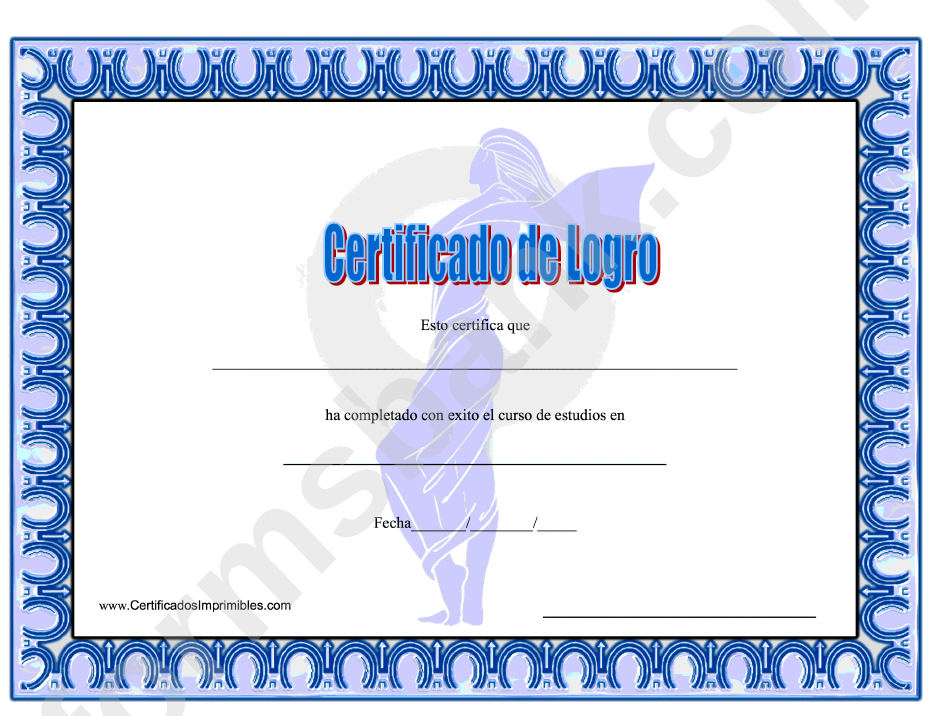 Actress Spanish Certificate Of Achievement Template