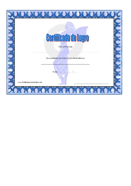 Actress Spanish Certificate Of Achievement Template Printable pdf
