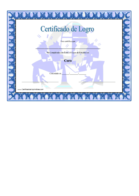 Choir Certificate Of Achievement Template Printable pdf