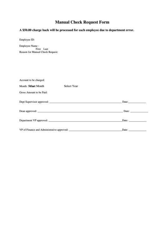 Fillable Manual Check Request Form Template Printable pdf