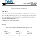 Fillable Form Ivp-005 - Hearing Request Printable pdf