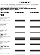 Move In Inspection Form Printable pdf
