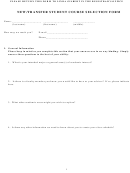 First Year Student Course Selection Form
