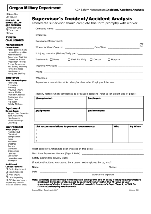 Fillable Omd, Agp Accident Illness Report Form Printable pdf