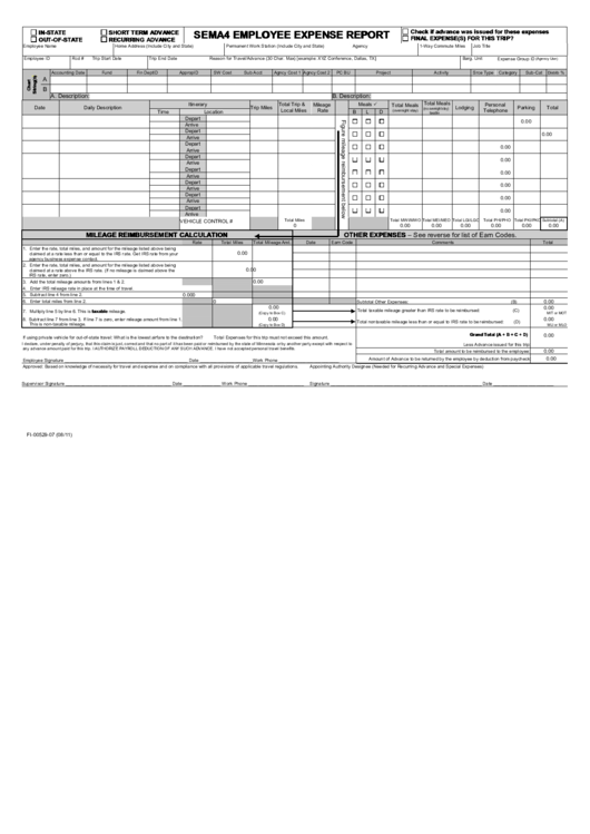 Fillable Sema4 Employee Expense Report Printable pdf