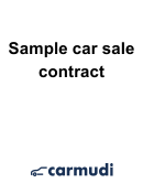 Sample Car Sale Contract Template