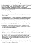 National Honor Society Application Packet Printable pdf