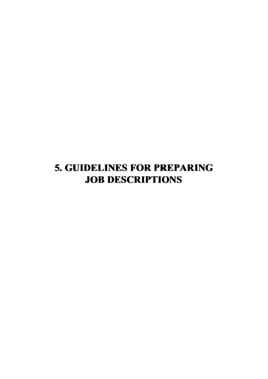Guidelines For Preparing Job Descriptions Printable pdf