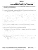 Form E - Aa Basic Job Description - Physician Anesthesiologist Assistant Printable pdf