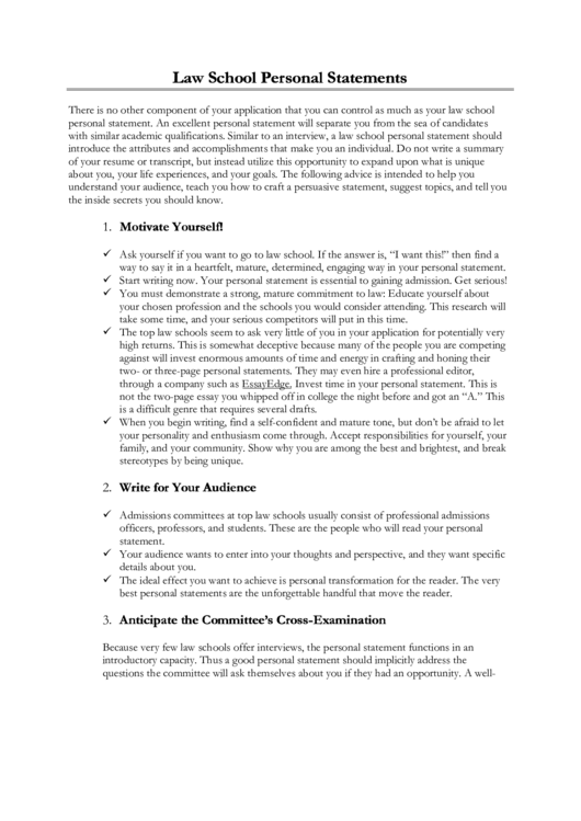 Law School Personal Statement Samples Printable pdf