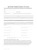 Motor Vehicle Bill Of Sale