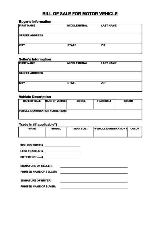 Free Virginia Motor Vehicle Bill Of Sale Form Pdf Word Free Virginia 