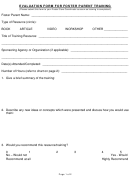 Evaluation Form For Foster Parent Training