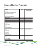 Greenbel Grant Proposal Budget Template Printable pdf