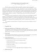 Marine Ecology Independent Research Project Proposal