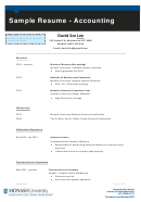 Sample Accounting Resume Template Printable pdf