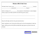 Business Bill Of Sale Form