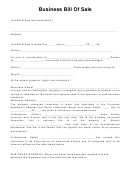 Business Bill Of Sale Form