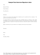 Sample Post Interview Rejection Letter Template