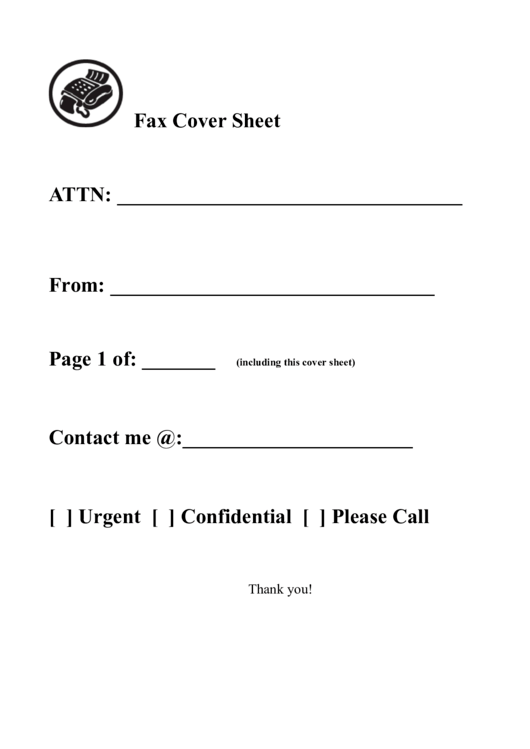 Fax Cover Sheet Printable pdf