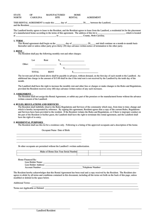 Site Rental Agreement Printable pdf
