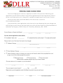 Personal Name Change Form Maryland Department Of Labor