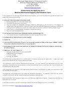 Application Form For Registration Form - Michigan Department Of Community Health