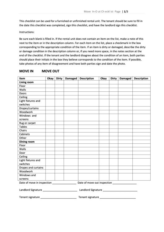Move In Move Out Printable pdf