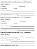 Dubois Middle School Excuse Form For Absence