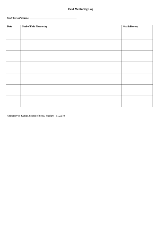Field Monitoring Form Printable pdf