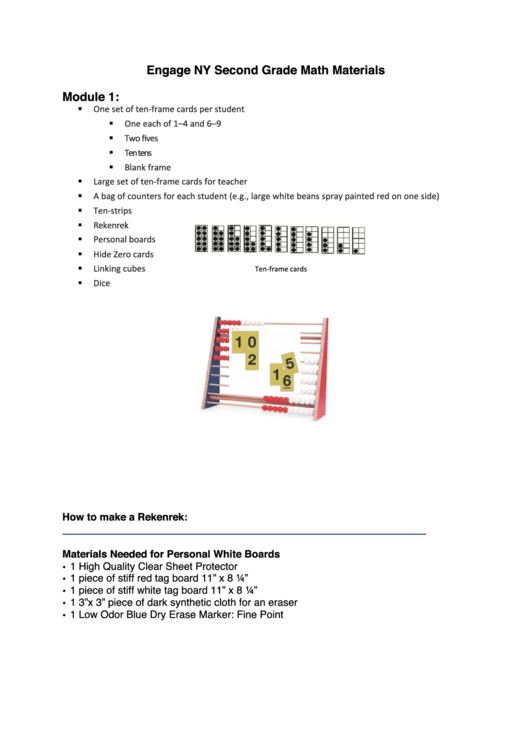2nd Grade Math Materials Printable pdf