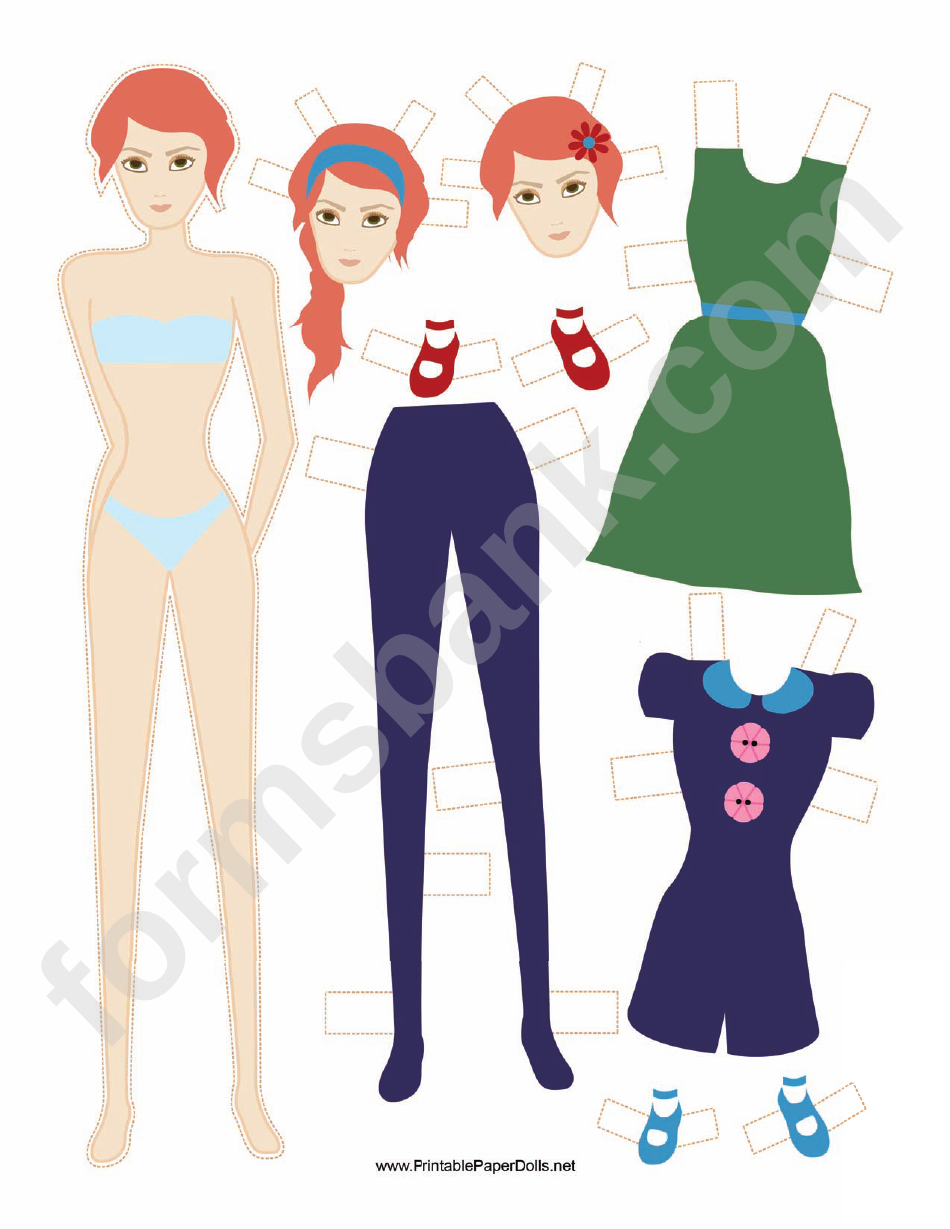 Fashion Paper Doll With Flower