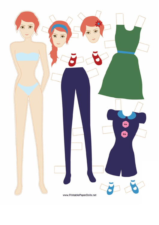 Fashion Paper Doll With Flower Printable pdf
