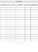 Fever Diary Template