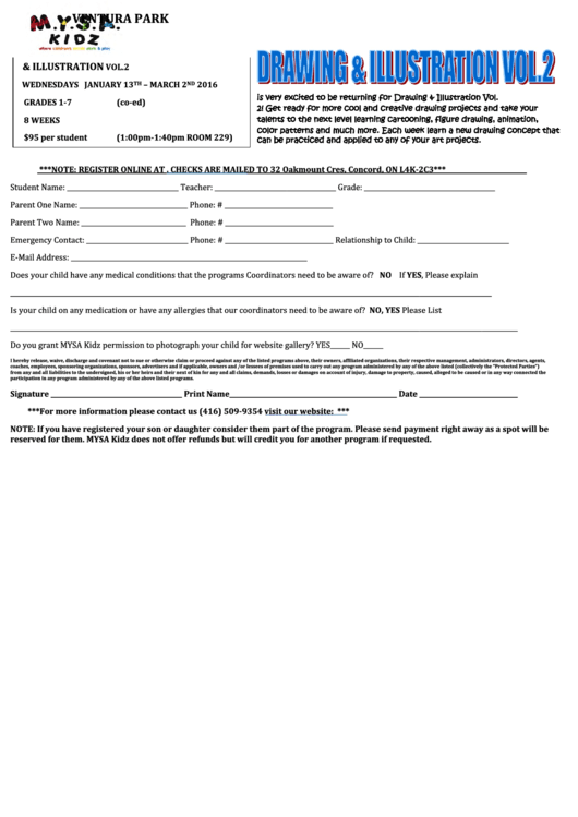 Lunch Time Program Registration Form Printable pdf