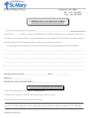 Physician Clearance Form