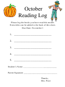 October Reading Log Template