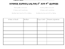 Summer Reading Log For 3rd And 4th Graders
