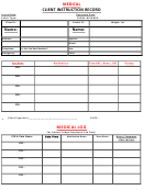 Medical Client Instruction Record Form