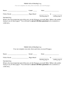 Middle School Reading Log Template